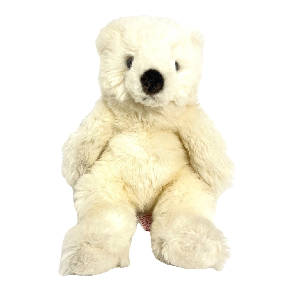 VTG Russ Creamsicle Polar Bear 10" Plush Stuffed Animal White‎ Soft Classic Toy